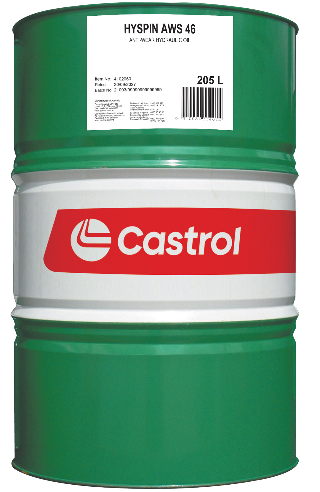 Castrol HYSPIN AWS 68 205L