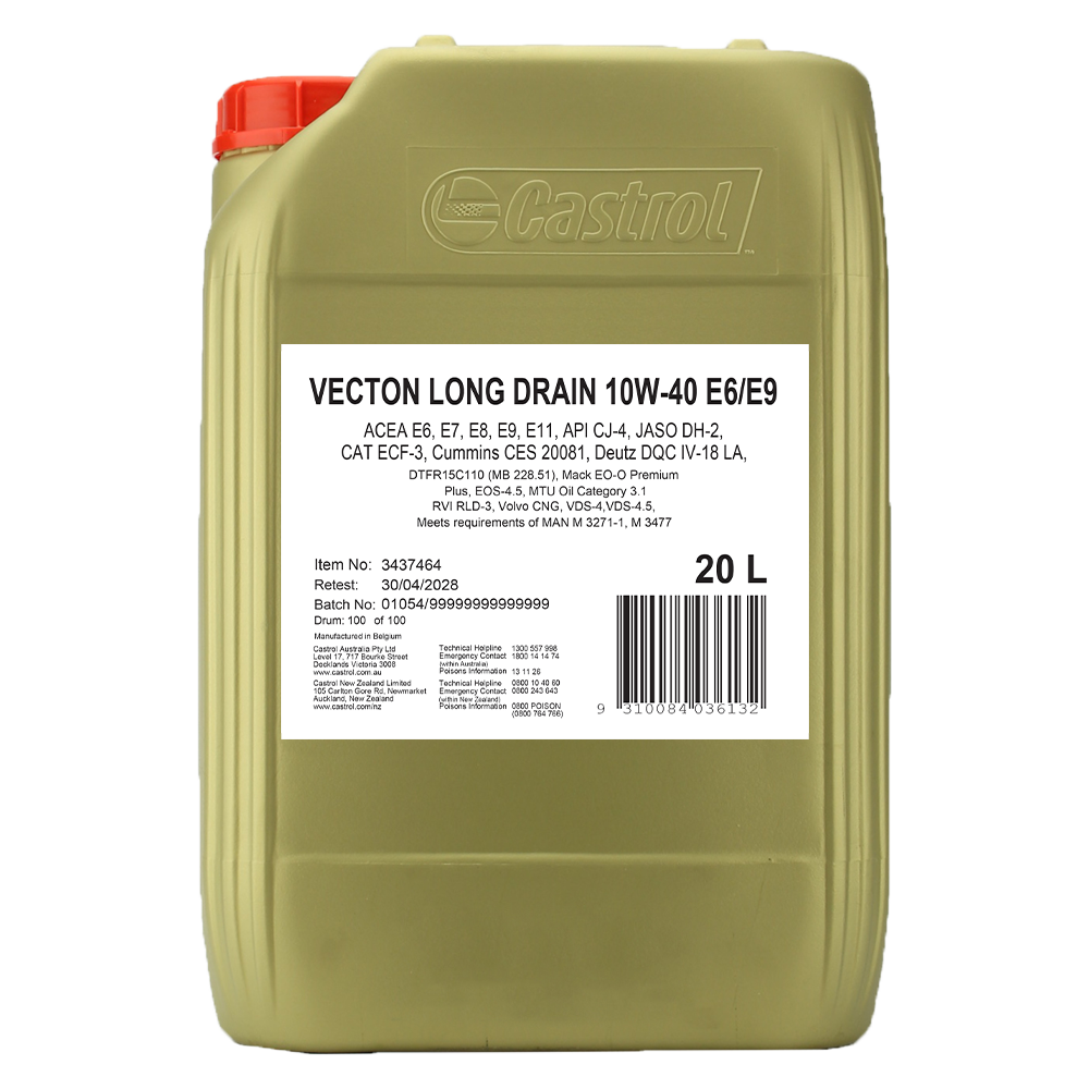 Castrol VECTON LD 10W40 E6/E9 20L NZ